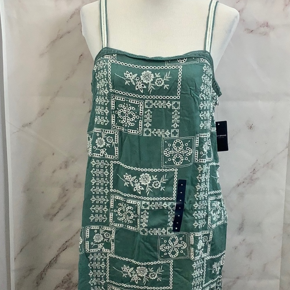 NWT- Lucky Brand - Women’s Embroidered Square Neck Cami Dress